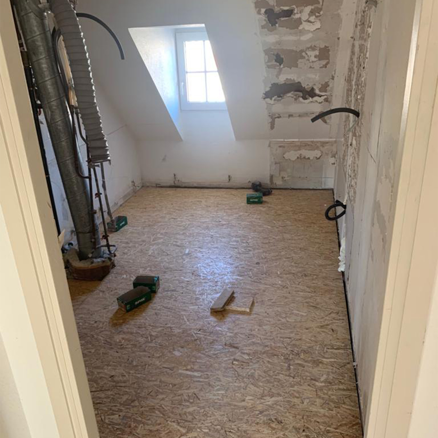 Salle de bain en travaux